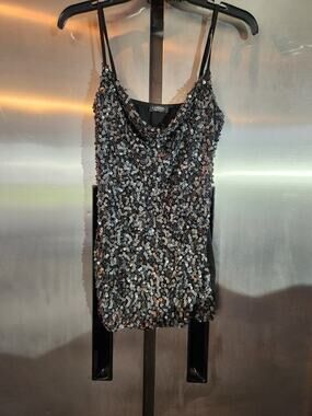 Cosmo Sequin Mini Dress Women's Size Small Spaghetti Strap Sparkly